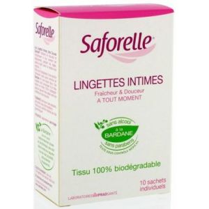 Laboratoires IPRAD Saforelle - 10 lingettes intimes ultra douces individuelles