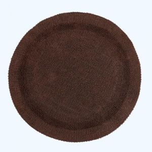 Tapis de bain rond en coton, 80 cm – Chocolat - Homescapes