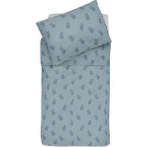 Jollein Parure de lit pour enfant - Miffy Shadow - Vert mer - 100 x 140 cm - 100% coton - Certifié Oeko-Tex - Parure de lit pour bébé avec taie d'oreiller