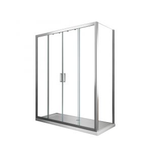 Douche De 6 Mm Avec Un Mur Fixe Et Quatre Portes Avec Overture Centrale H.190 Receveur De Douche Non Inclu &ndash; 87,5-90 Fixe X 198-203 Overture Centrale