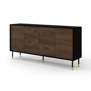 Buffet 4 portes Rani Bois et Noir