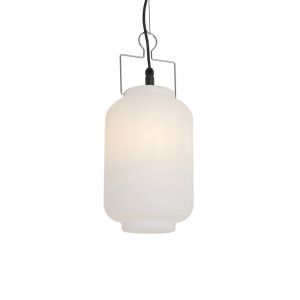 Qazqa Lampe suspendue d'extérieur blanche 20 cm avec prise IP44 - Pion