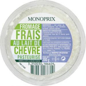 Monoprix Fromage frais au lait de chèvre pasteurisé - La boite de 200g