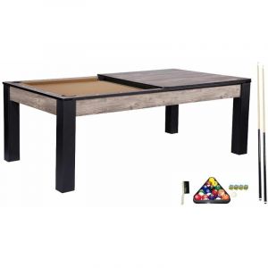 Image de Table de Billard Convertible "Brooklyn" 213cm Noir & Brun Prix