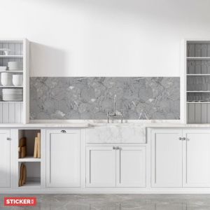 Stickerdecofr - Crédence Adhésive Tomette Marbre 200 x 60 cm