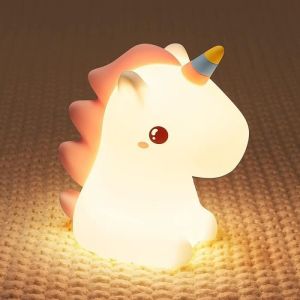 Hautstore Veilleuse Licorne,Veilleuse Silicone Portable Rechargeable,Decoration Chambre Bebe,Cadeau