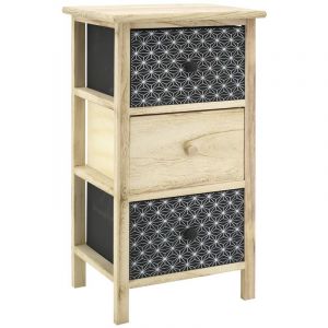 Aubry Gaspard Commode en bois teinté noir et naturel 3 tiroirs