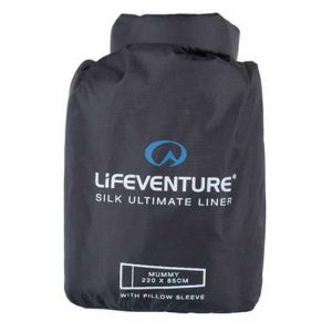 Lifeventure 65650 Silk Ultimate Sleeping Bag Liner, Mummy (Black) Unisex-Adult