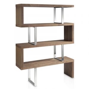 Etagère placage noyer et acier H170