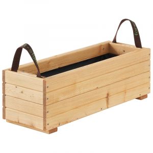 Forest Style Bac à fleurs en bois mélèze beige 60 x 21,5 x 19,5 cm