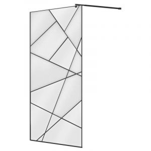Paroi de douche à l'italienne sérigraphiée - Noir mat - 120 x 200 cm - TRISEO