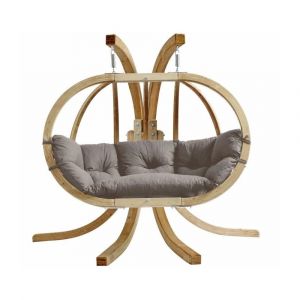 Amazonas - Ensemble canapé suspendu avec support Globo royal Taupe - coussin imperméable