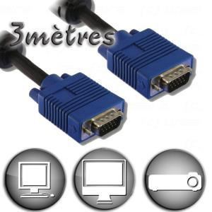 Image de Cordon VGA HD15 M/M 2 ferrites 3 m