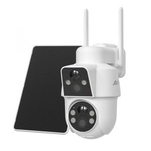 ANRAN Cam&eacute;ra de Surveillance solaires Cam&eacute;ras doubles sans fil ext&eacute;rieures d&eacute;tection humaine PIR vision nocturne couleur