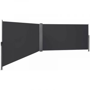 Image de Songmics Store latéral abri soleil 160 x 600cm latéral rétractable extérieur brise vue pour terrasse Certifié par TÜV SÜD Gris GSA320G - anthracite