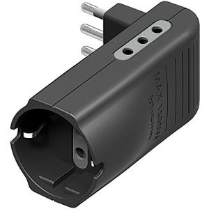 Bticino Adaptateur d'angle 2 prises 10A 1 prise allemande et fiche 10A anthracite S3615GE