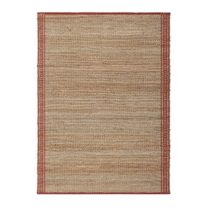Decoclico Factory - Tapis rectangulaire en jute naturel et coton terracotta tissé main 140 x 200 cm - Autre