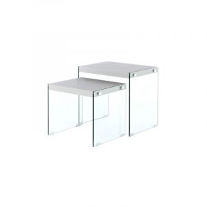 Lot de 2 Tables d'Ap "Elementary" 46cm Argent Prix