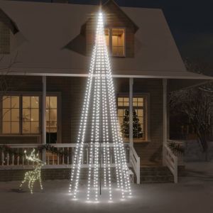 VidaXL Sapin de Noël sur mât de drapeau 732 LED Blanc froid 500 cm