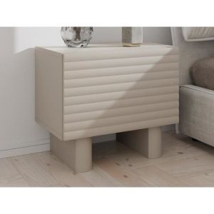 Vente-unique - Table de chevet 1 porte - mdf - Beige - ludima