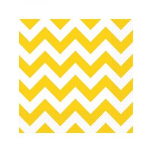 Image de Amscan 20 Serviettes papier chevrons jaune