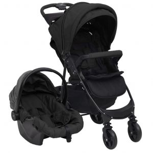 VidaXL Poussette pour bébé 3-en-1 Anthracite Acier