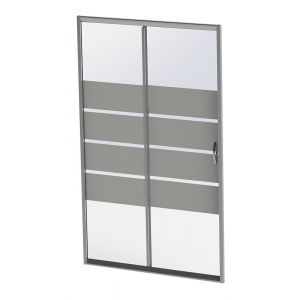 ONDEE - Fa&ccedil;ade SHIVA - Fa&ccedil;ade coulissante 120x190cm - Verre tremp&eacute; - Finitions chrom&eacute;
