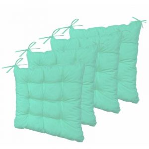 Lot de 4 Galettes de chaise en polyester 40 x 40 cm vert