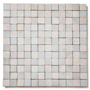 Zellige Marocain Artisanal - Blanc Fes + Oukaimeden 2,5x2,5 cm - Mosaïque mur (vendu par plaque de 30x30 cm)