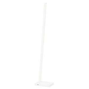 Linus Lampadaire LED 24V Intégrée Bois de Hêtre Blanc Câble en Tissu Noir avec Variateur Tactile