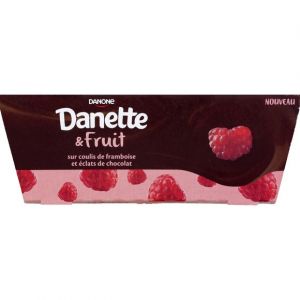Image de Danone Danette & fruit sur coulis de framboise et éclats de chocolat - 2 x 115g