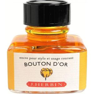 Herbin 13053T - Encre traditionnelle à stylo en flacon "D" 30ml, couleur jaune bouton d'or