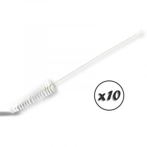 Kibros Goupillon écrémeuse conique- Brosse 13 cms - Tige métallique torsadée - Fibre nylon - 44*4 cm - Anneau de suspension - 102610x10