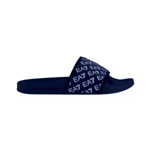 Tongs EA7 Sports nautiques All Over Monogram bleu marine blanc. - 39