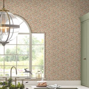 Laura Ashley Papier peint intissé Devrins Grove Terracotta 1005 x 52cm Ocre, vermillon, vert sauge