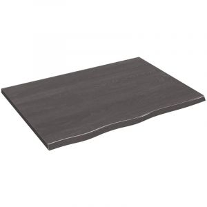 VidaXL Dessus de bureau gris foncé 80x60x2 cm bois chêne traité