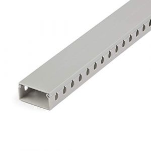 StarTech.com Open Slot Cable Management Raceway with Cover, 2(50mm)W x 1(25mm)H, 6.5ft(2m) length, 1/4(8mm) Slots, PVC Network Cable Hider Kit/Wall Wire Duct, Max 25 Cables, UL Listed - UL94 V0, M1 Fire Rated (CBMWD5025) - gaine pour cable - Conformite