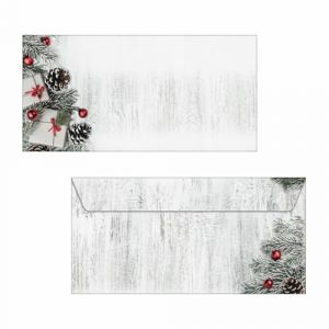Sigel DU416 Enveloppe de Noël "Scandinavian Christmas", gommées, DL, 50 pièces