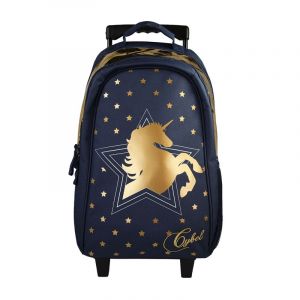 Sac à dos cybel à roulettes marine 2 compartiments bagtrotter primaire