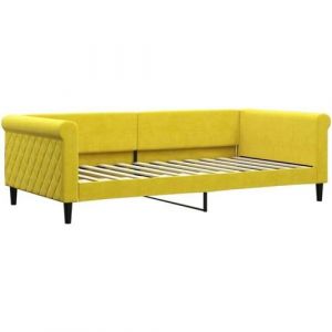 VidaXL Lit de repos jaune 100x200 cm velours Jaune