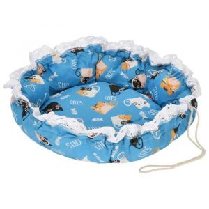 Springos Panier Pour Chien Rond 73 Cm Avec Volant &iquest; Coussin Douillet Pour Chien Ou Chat &iquest; L&eacute;ger Et Moelleux