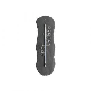 TFA Dostmann Thermom&egrave;tre d'ext&eacute;rieur analogique en ardoise 12.5012 - argent