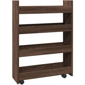 VidaXL Chariot De Rangement Étroit 4 Niveaux Chêne Marron