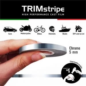 Bandes Adhésives - Trim Stripes - Chrome - 5 mm x 10 mt - Résistantes - Auto-adhésives