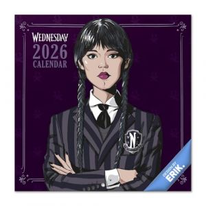 Grupo erik Calendrier Mercredi Addams 2026 Mural - Calendrier 2026 Mural Mensuel │ Idee Cadeau : Calendriers Muraux │ De Janvier &agrave; D&eacute;cembre : Espace pour notes et Illustrations (30x60 cm)