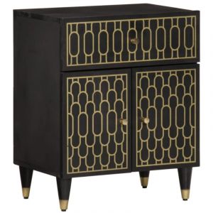 VidaXL Table de chevet 50x33x60 cm bois de manguier massif, armoire, meubles de chambre à coucher, support de téléphone, armoire d'appoint