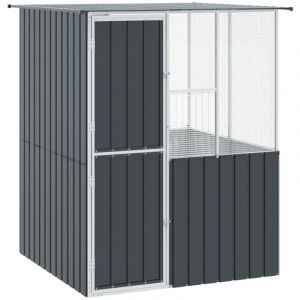 VidaXL Cage pour oiseaux Anthracite 154 x 154 x 200 cm Acier galvanisé