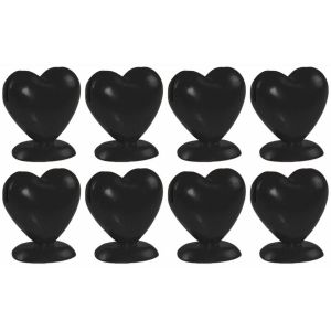 Ruedelafete Boîte de 8 Porte-cartes Coeur en résine 5cm, Noir