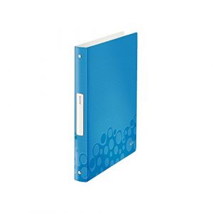 Leitz Classeur 4 anneaux diam.25 mm WOW en polypropylène - dos 30mm - coloris bleu