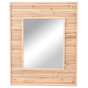 Decoratie Miroir koné rotin et bambou 45x55